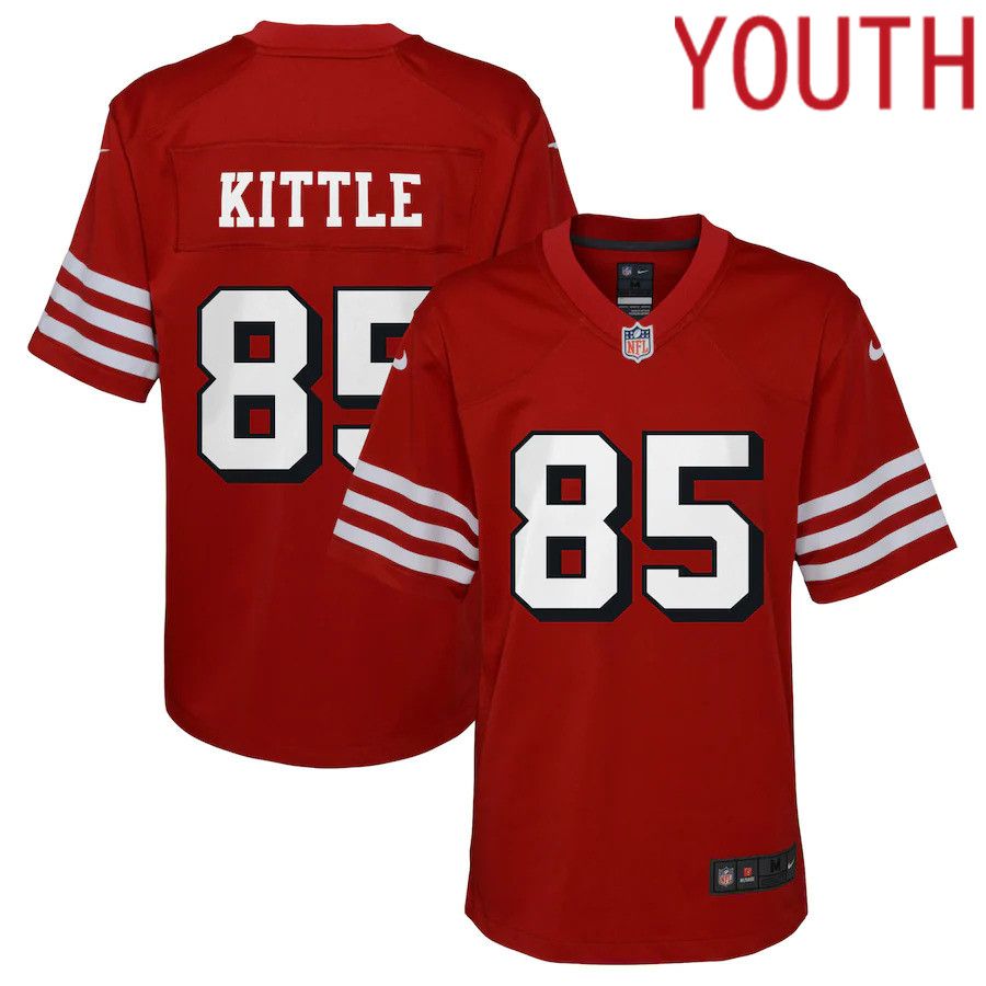 Youth San Francisco 49ers 85 George Kittle Nike Scarlet Alternate Game NFL Jersey